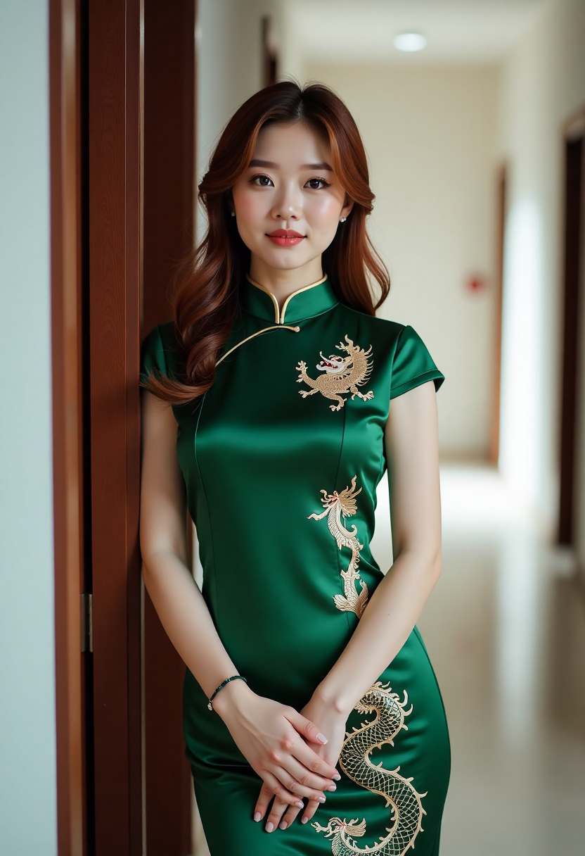 镜前自然妆容的整体效果
